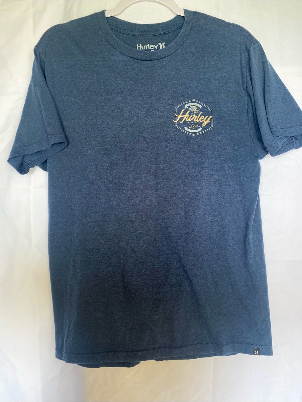 Hurley Graphic Logo Crew Neck Short Sleeve Blue Men's T-Shirt Size Medium